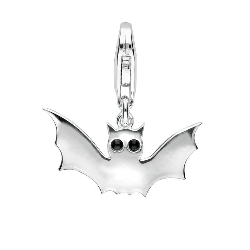 Sterling Silver Whitby Jet Bat Charm