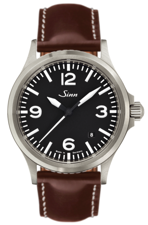 Sinn Watch 556 A Leather Russia Mocha With White Stitch - Black