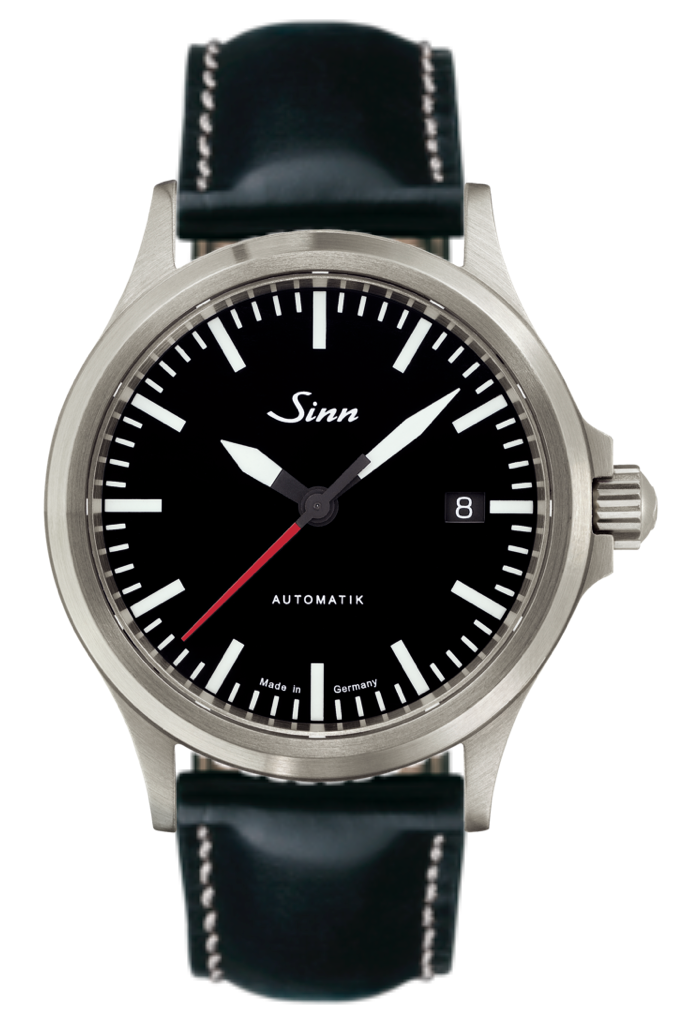Sinn Watch 556 I RS Cowhide Black Contrasting Seam White - Black