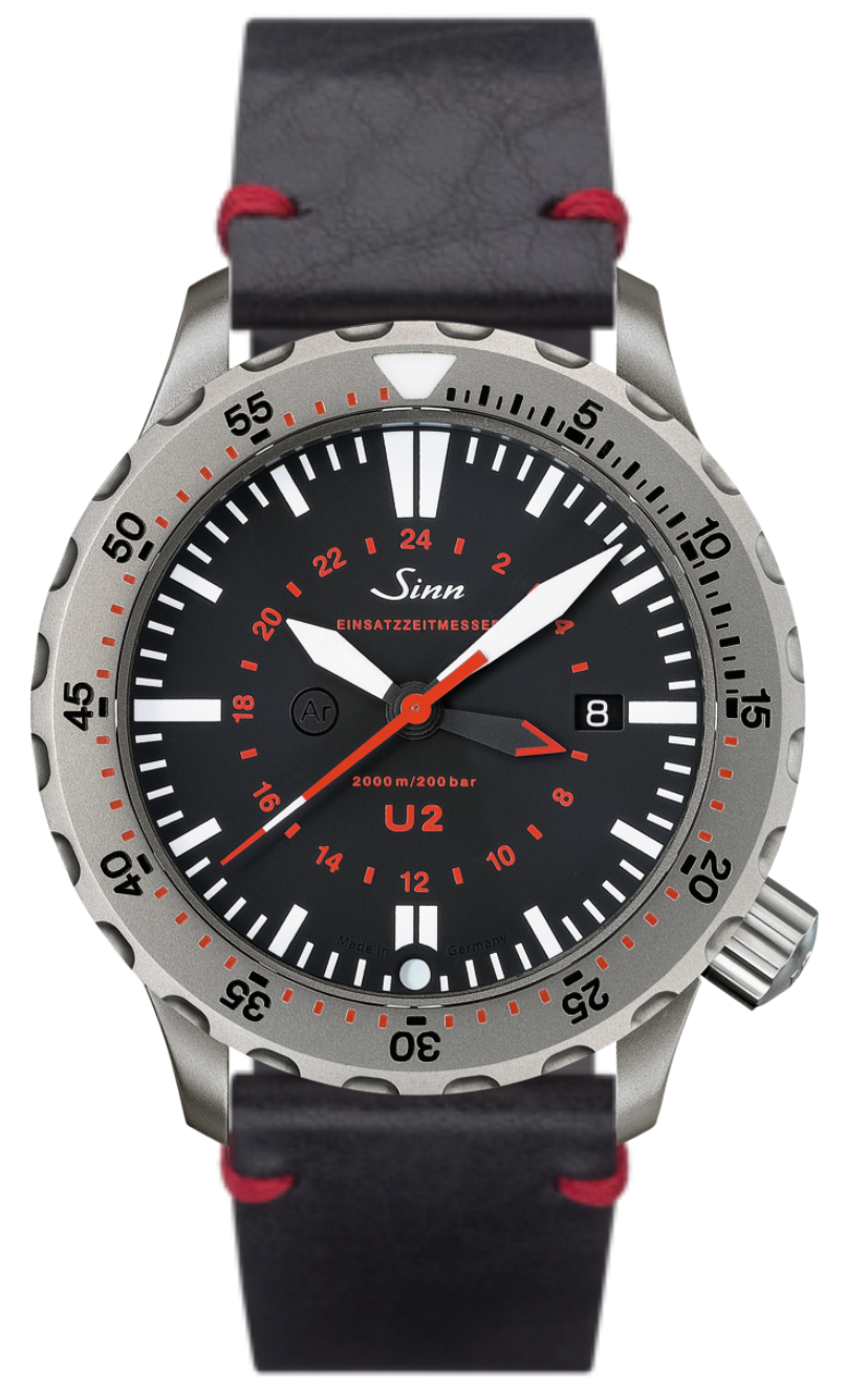 Sinn Watch U2 - EZM 5 Vintage Black With Red - Black