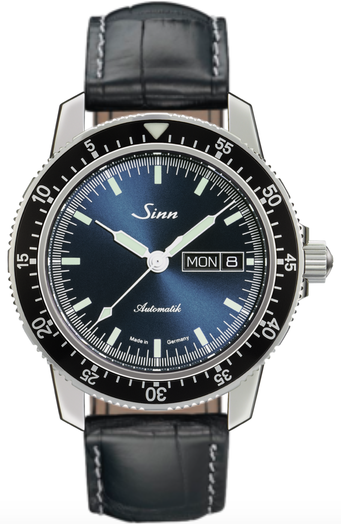 Sinn Watch 104 St Sa I B Aligator Black White Stitch
