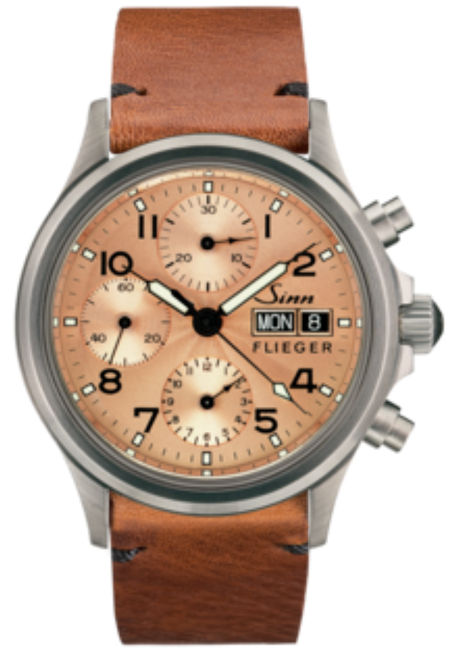 Sinn Watch 356 Sa Pilot II Vintage Cowhide Brown - Gold