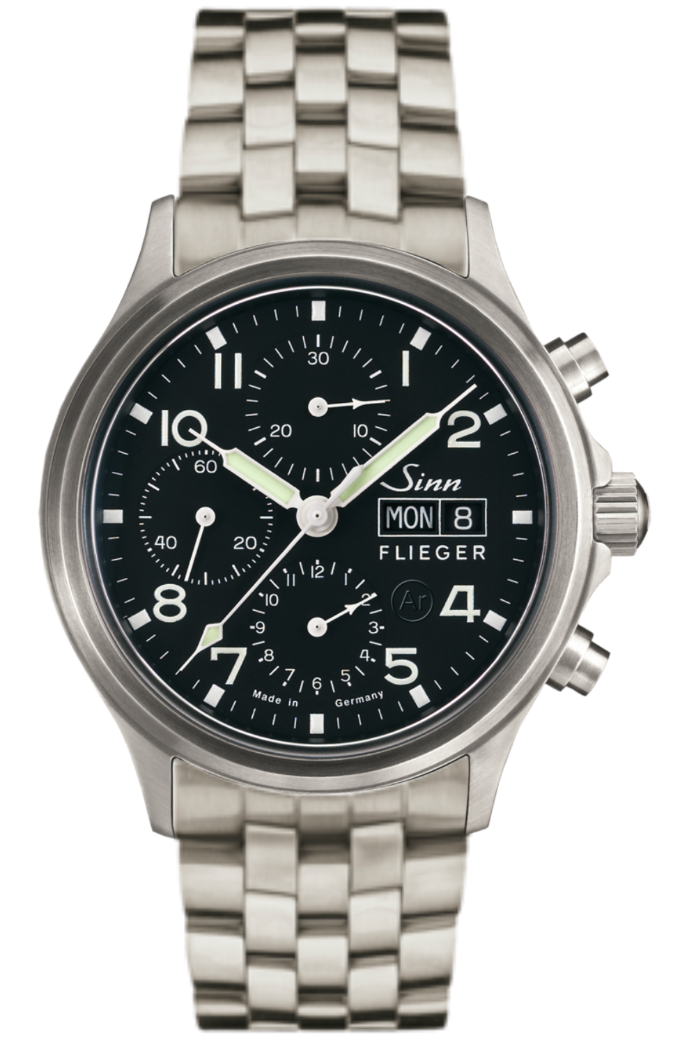 Sinn Watch 358 Sa Pilot Fine Link Bracelet - Black