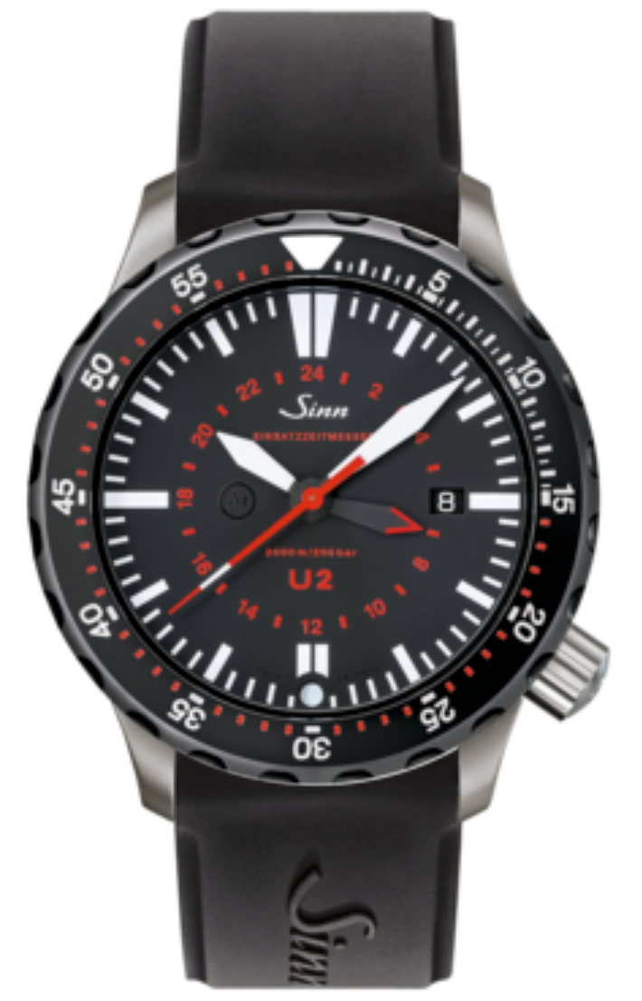 Sinn Watch U2 SDR - EZM 5 Silicone - Black