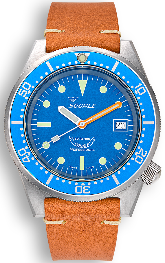 Squale Watch 1521 Blue Blasted Leather