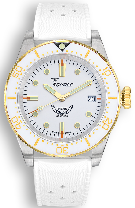 Squale Watch 1545 White Rubber - White
