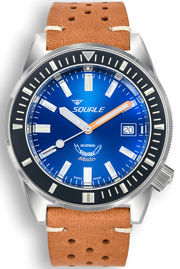 Squale Watch Matic Dark Blue Leather - Blue