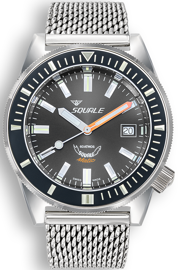Squale Watch Matic Grey Mesh - Black