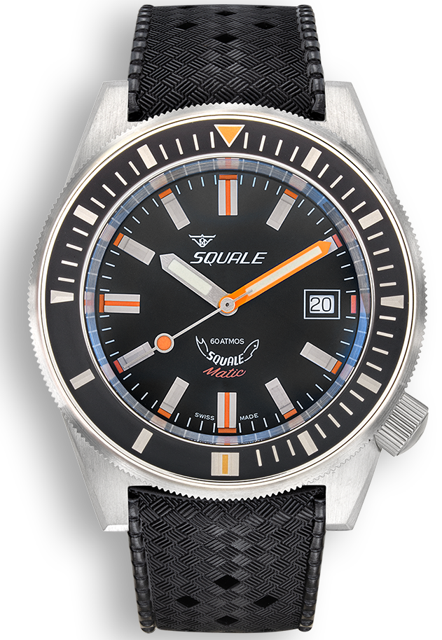 Squale Watch Matic Satin Black Rubber