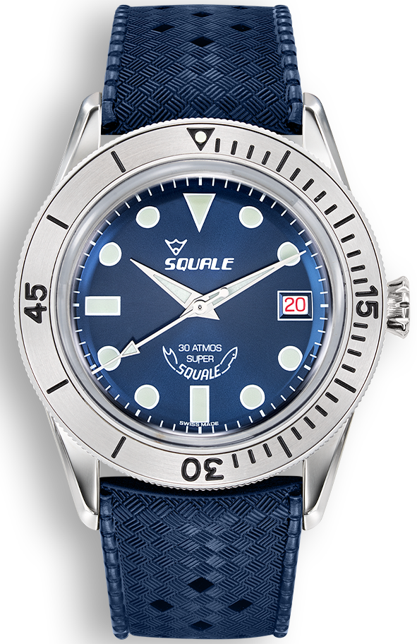 Squale Watch Sub-39 Super Blue Rubber - Blue
