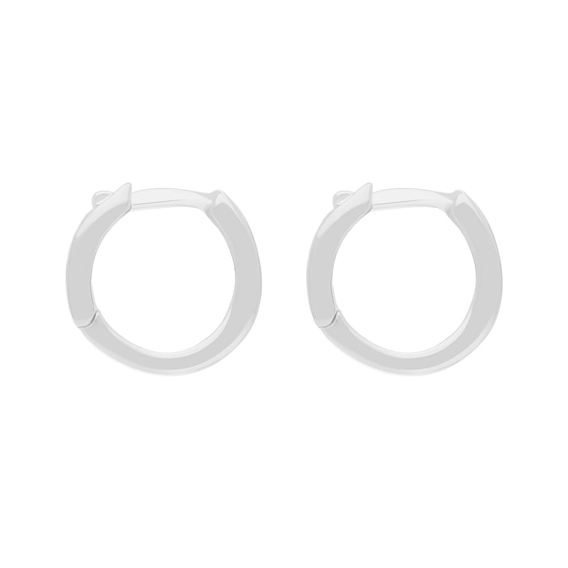 Sterling Silver 2mm Wide Small Hoop Earrings D - Silver