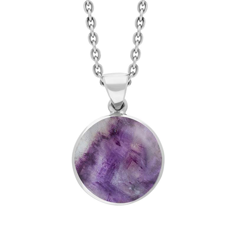 Sterling Silver Blue John Plain Round Necklace