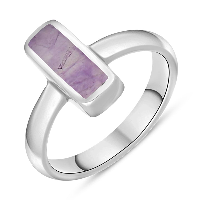 Sterling Silver Blue John Slim Oblong Ring - Option1 Value Silver
