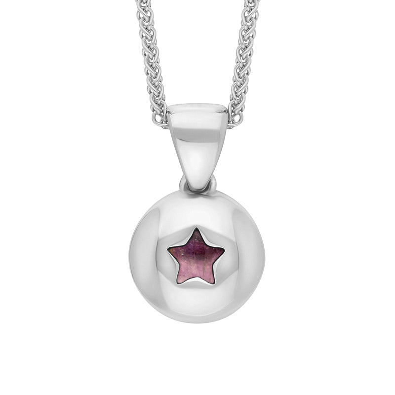 Sterling Silver Blue John Star Disc Necklace