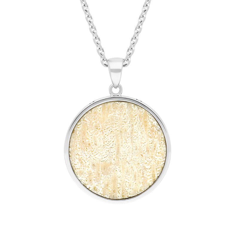 Sterling Silver Coquina 24mm Barbados Disc Necklace - Silver