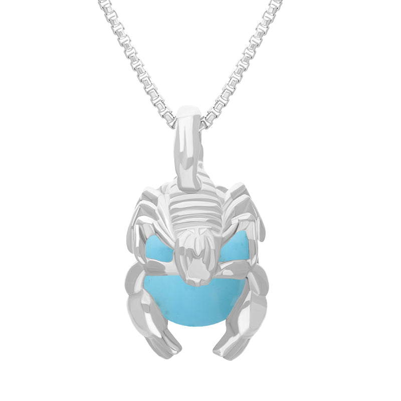 Sterling Silver Turquoise Zodiac Scorpio 9mm Bead Pendant - Silver