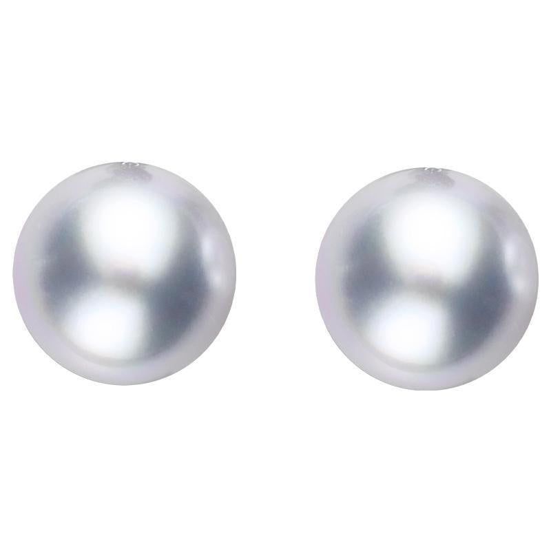 Sterling Silver 10mm Grey Freshwater Pearl Stud Earrings