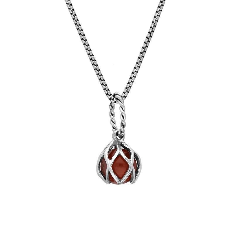 Sterling Silver Amber Emma Stothard Silver Darling 6mm Float Charm Necklace