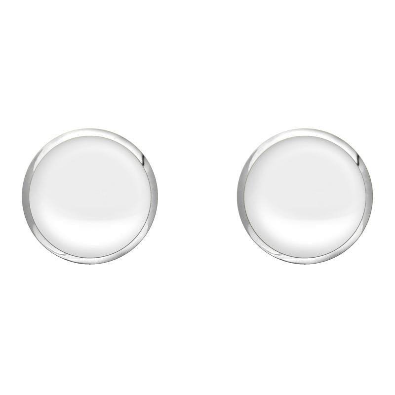 Sterling Silver Bauxite 8mm Classic Large Round Stud Earrings