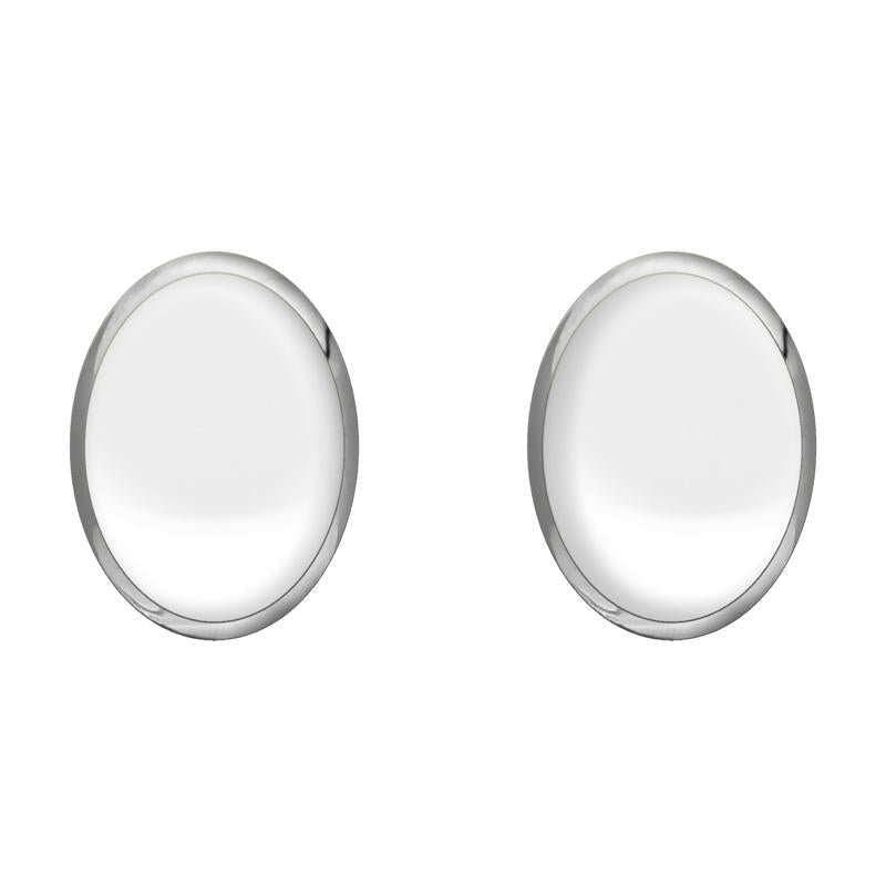 Sterling Silver Bauxite 10mm x 8mm Classic Large Oval Stud Earrings