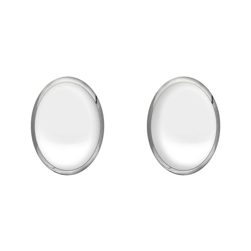 Sterling Silver Bauxite 8mm x 6mm Classic Medium Oval Stud Earrings