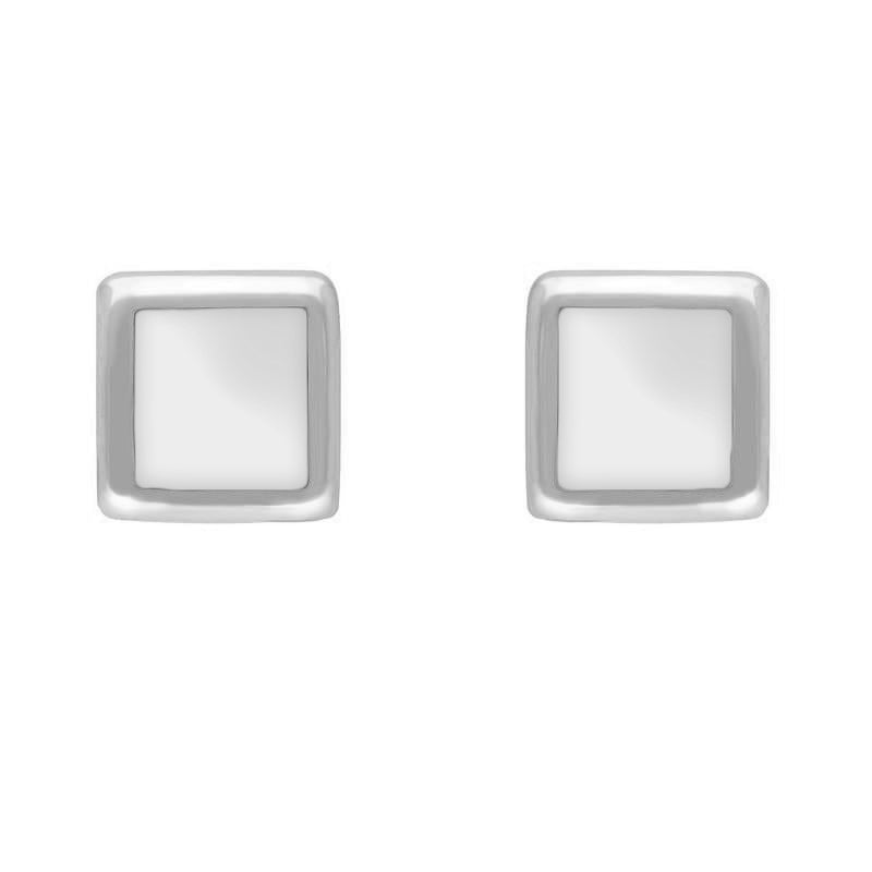 Sterling Silver Bauxite Dinky Square Stud Earrings