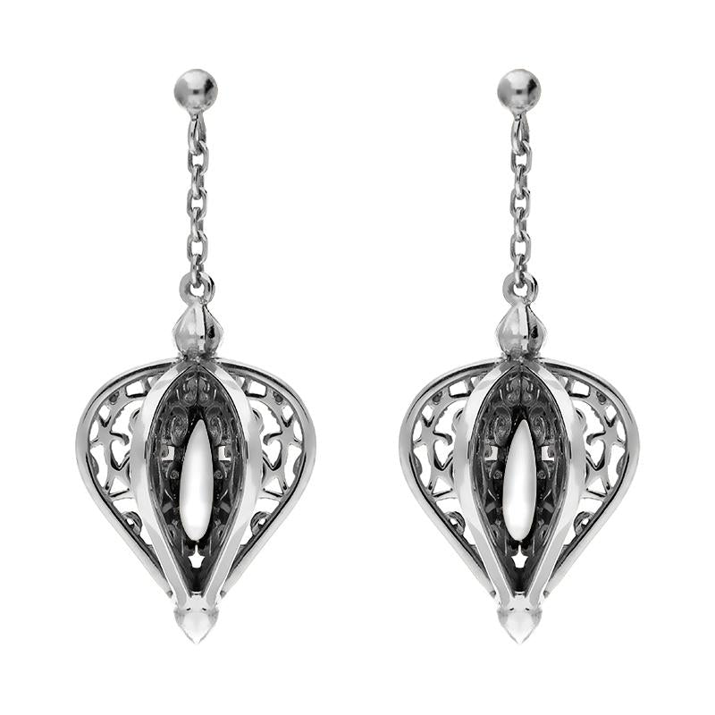Sterling Silver Bauxite Flore Filigree Drop Earrings