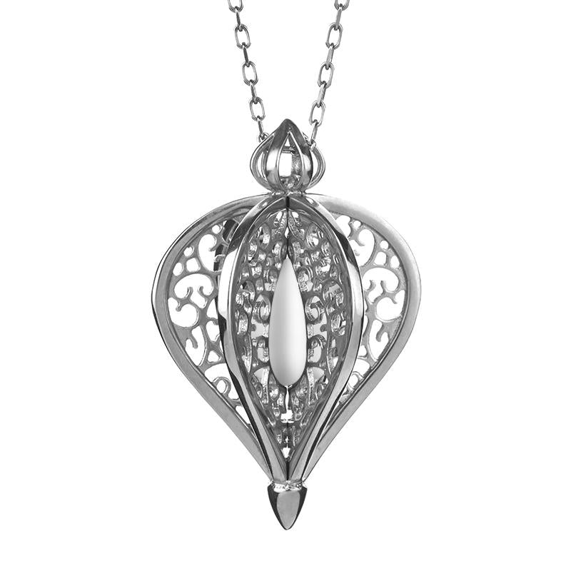 Sterling Silver Bauxite Flore Filigree Small Necklace
