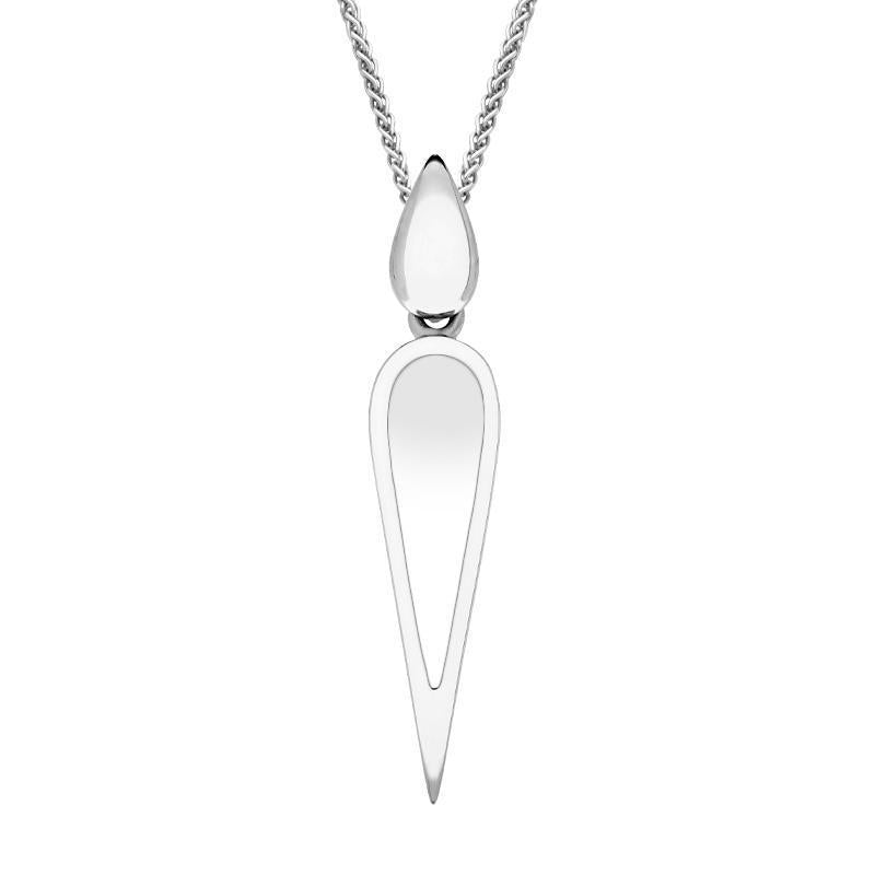 Sterling Silver Bauxite Toscana Pear Drop Necklace - Silver