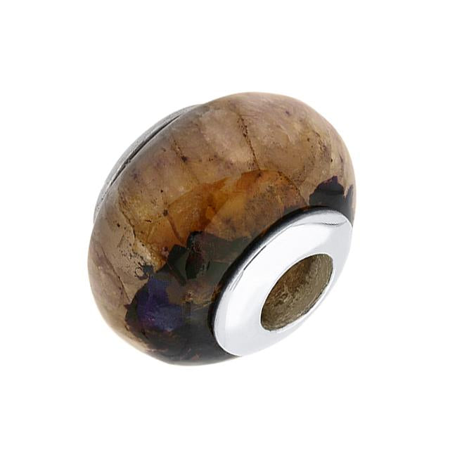 Sterling Silver Blue John Plain Solid Stone Charm