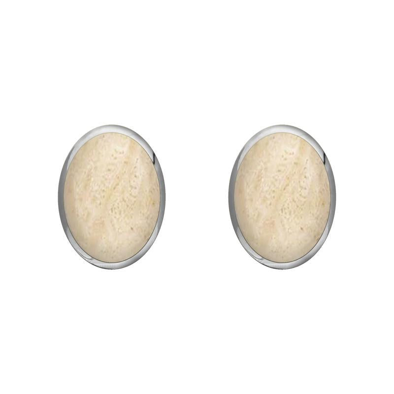 Sterling Silver Coquina 7 x 5mm Classic Small Oval Stud Earrings