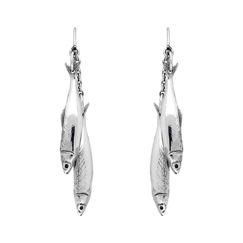 Sterling Silver Emma Stothard Silver Darling Double Drop Hook Earrings
