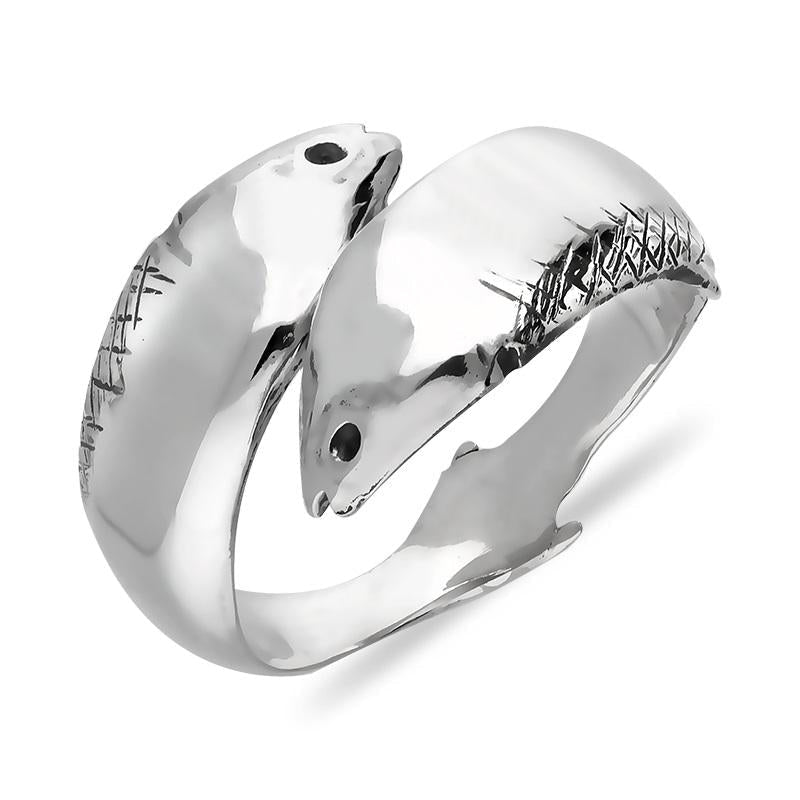 Sterling Silver Emma Stothard Silver Darling Wide Crossover Ring