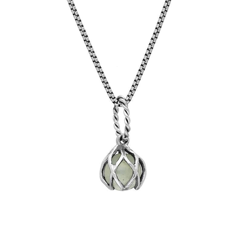 Sterling Silver Green Quartz Emma Stothard Silver Darling 6mm Float Charm Necklace