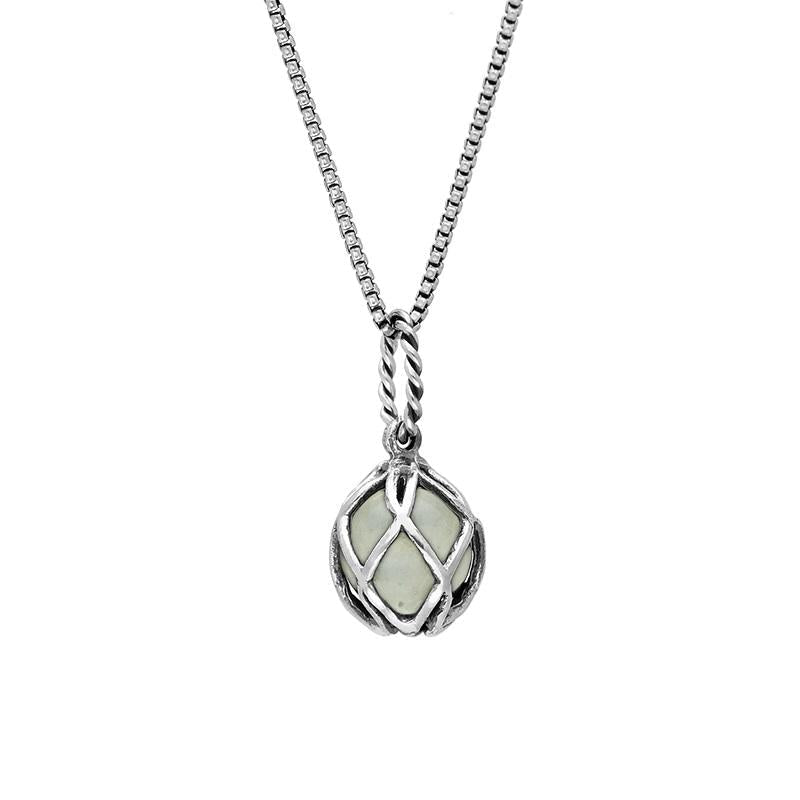 Sterling Silver Green Quartz Emma Stothard Silver Darling 8mm Float Charm Necklace