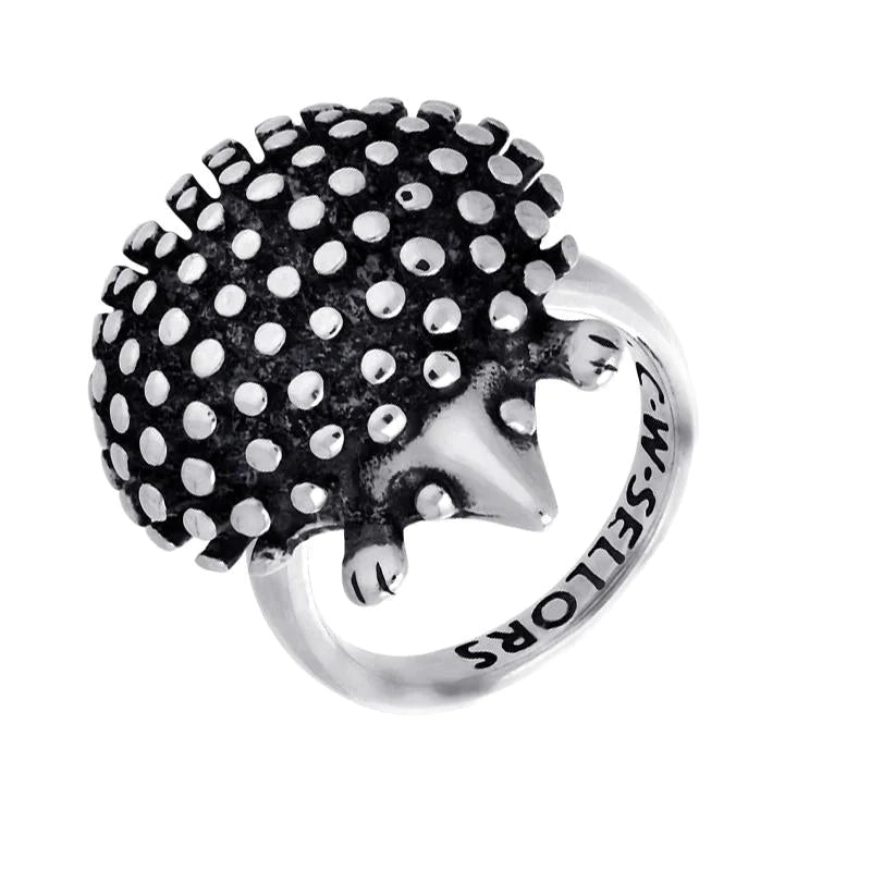 Sterling Silver Hedgehog Ring D