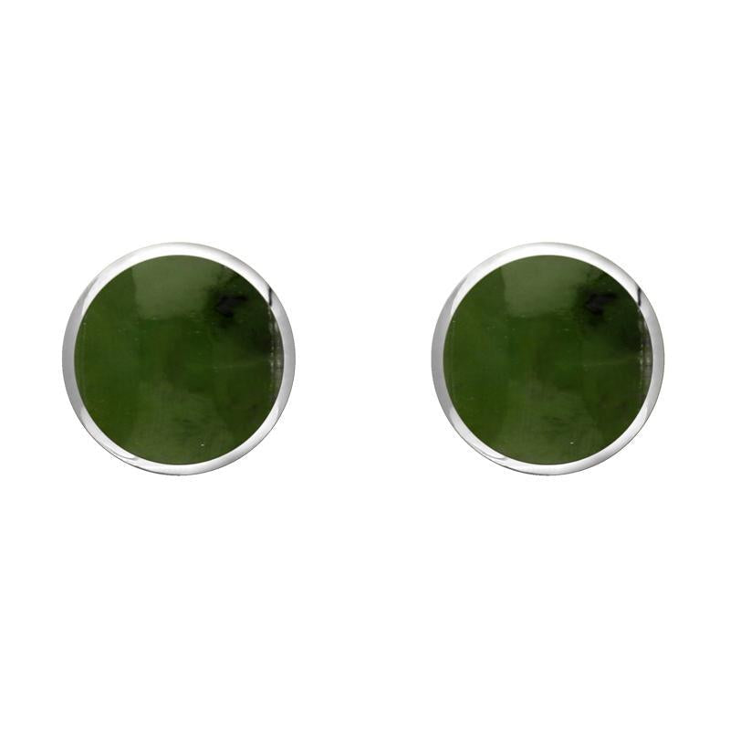 Sterling Silver Jade 6mm Classic Medium Round Stud Earrings