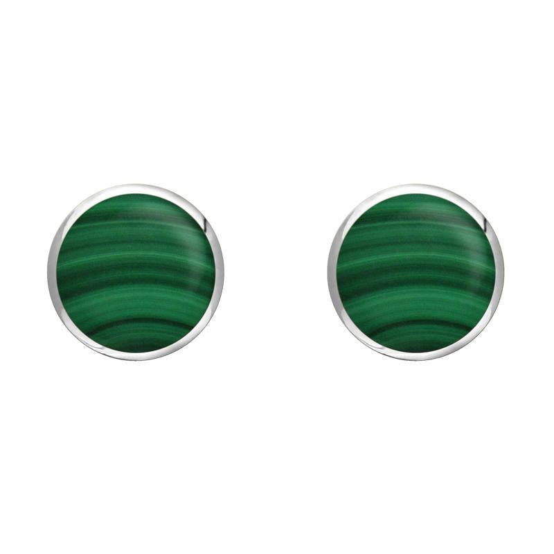 Sterling Silver Malachite 6mm Classic Medium Round Stud Earrings