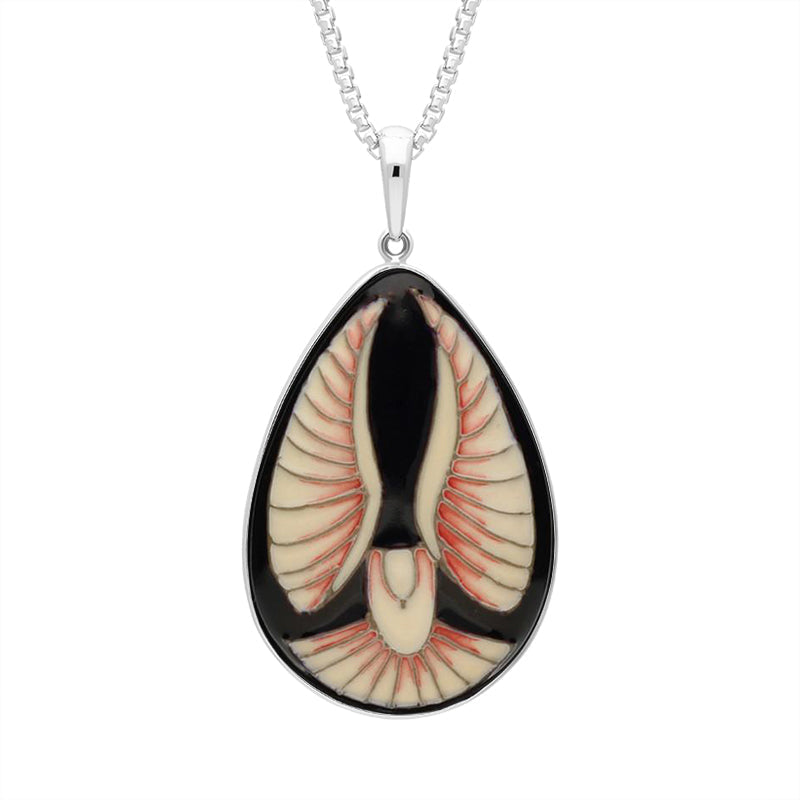 Sterling Silver Moorcroft Eagle Pear Necklace - Silver
