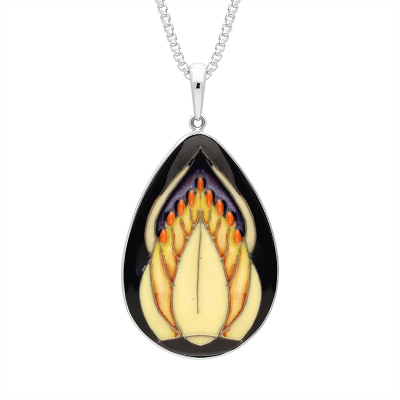 Sterling Silver Moorcroft Seeded Flower Pear Necklace - Silver