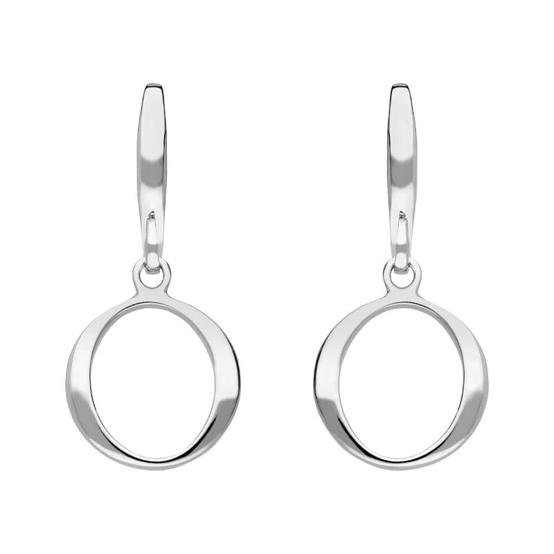 Sterling Silver Open Circle Infinity Drop Earrings - Option1 Value Silver