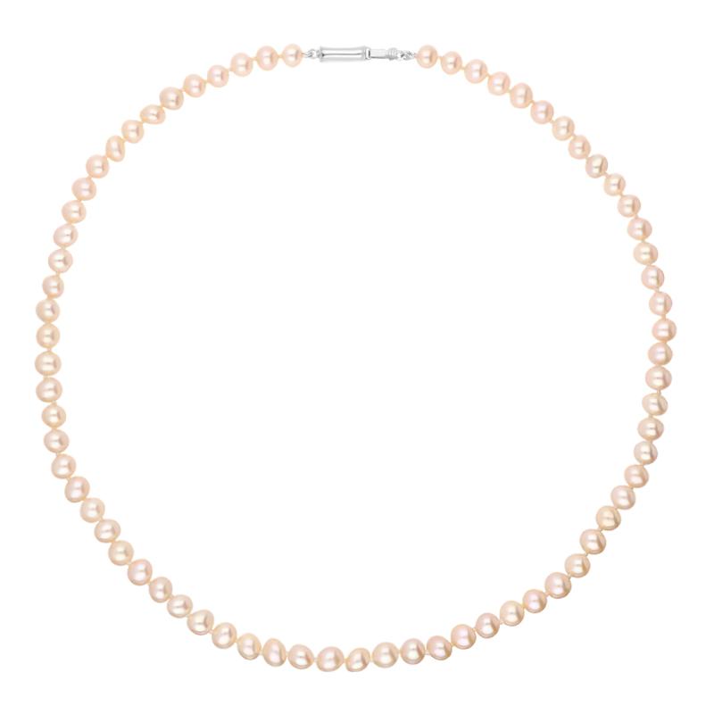 Sterling Silver Pearl Uniform Necklace D - Silver