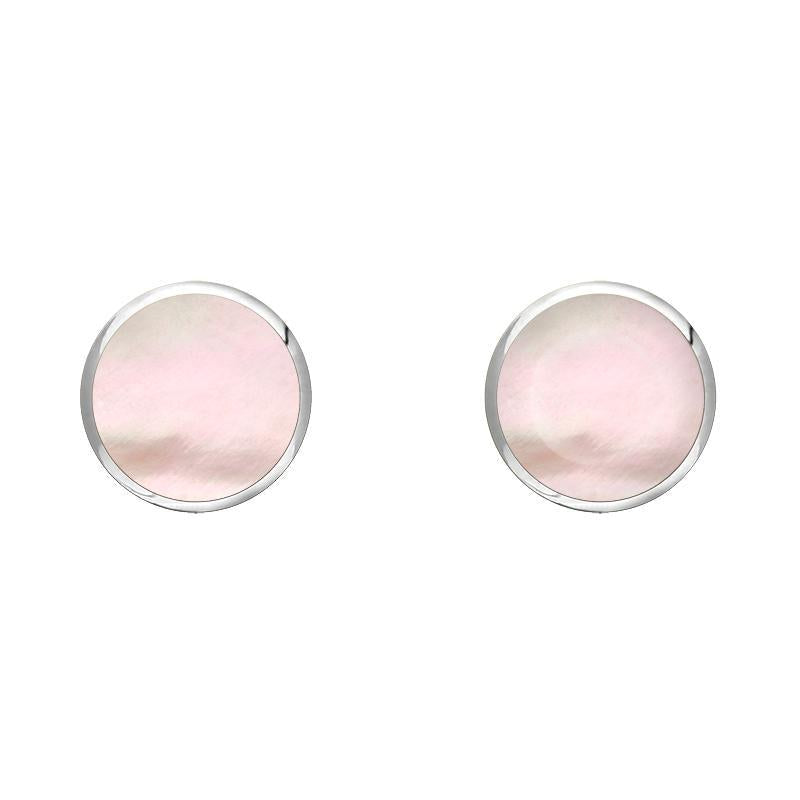 Sterling Silver Pink Mother of Pearl 4mm Classic Small Round Stud Earrings