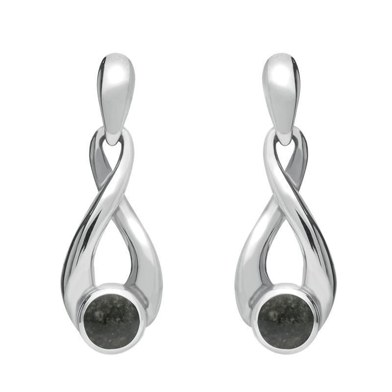 Sterling Silver Preseli Bluestone Eternity Loop Drop Earrings, - Option1 Value