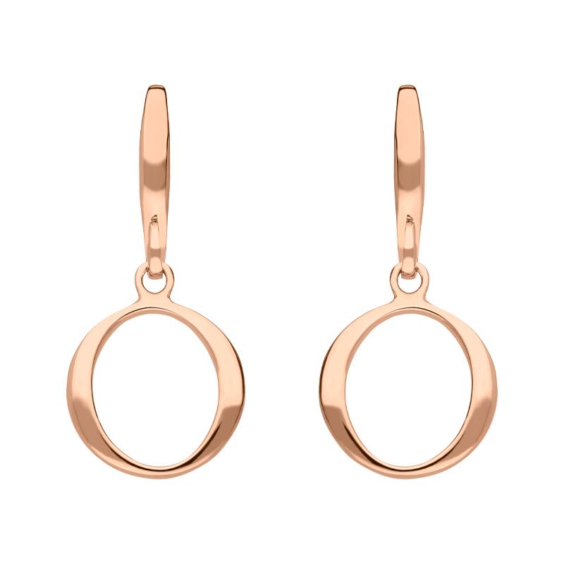 Rose Gold Plated Sterling Silver Open Circle Infinity Drop Earrings - Option1 Value Silver