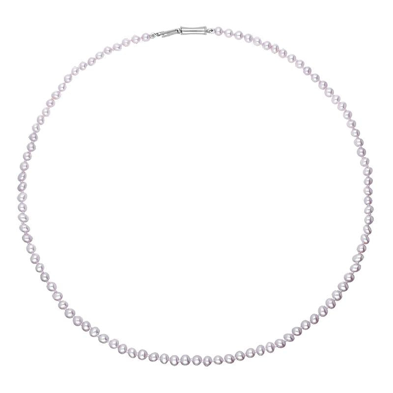 Sterling Silver Silver and Grey Pearl Beaded Necklace D