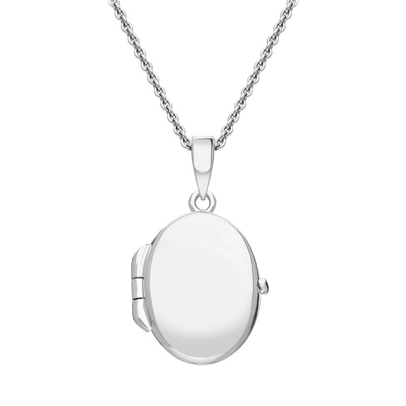 Sterling Silver Small Oval Keepsake Locket - Silver