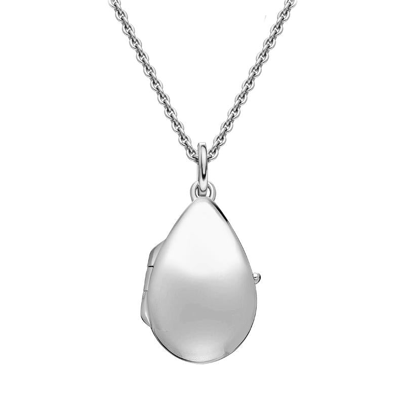 Sterling Silver Small Pear Shape Keepsake Locket - Silver