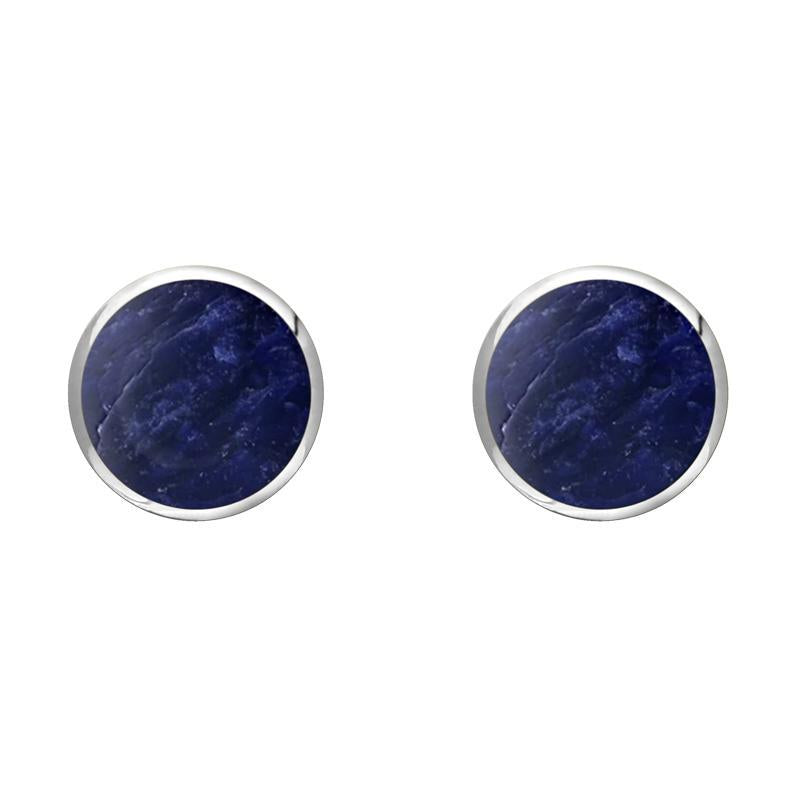 Sterling Silver Sodalite 6mm Classic Medium Round Stud Earrings