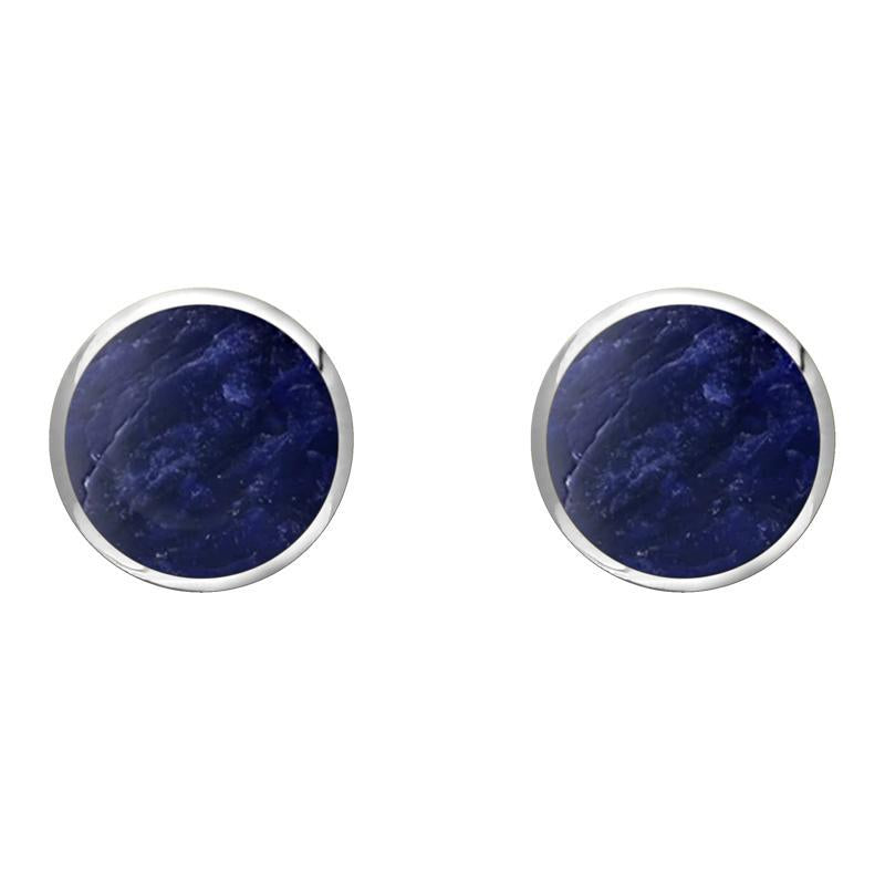 Sterling Silver Sodalite 8mm Classic Large Round Stud Earrings